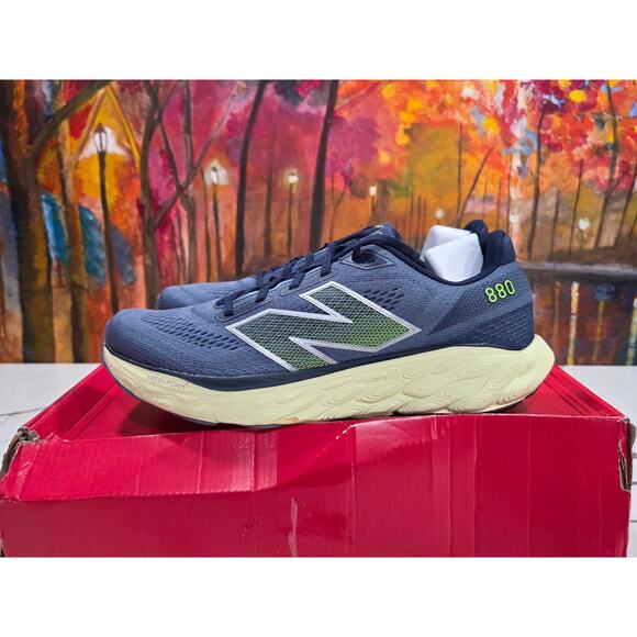 New Balance Fresh Foam X 880 v14 Size 10.5 Men\'s M880G14 Grey Yellow Running
